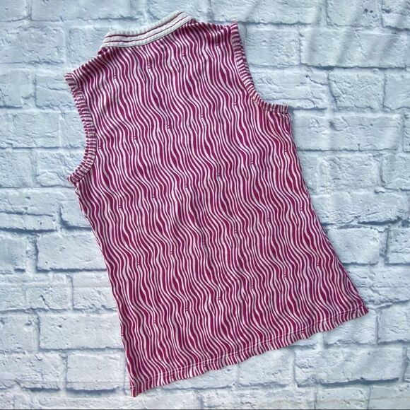 Lilly Pulitzer Pink and White Zebra Print Sleeveless V-Neck Top Tank Top Size XS - Picture 2 of 7